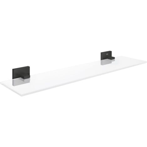 Grohe QuickFix Start Cube - Étagère, longueur 53 mm, verre/noir mat 411092430