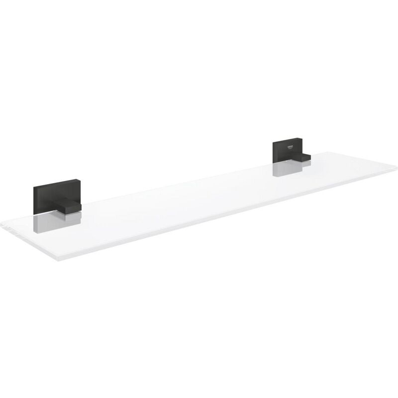 Start Cube tablette porte-savon en verre 53 cm avec fixations cachées, noir mat (G411092430) - Grohe