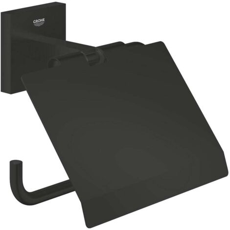 Grohe QuickFix Start Cube - Portarotolo con coperchio, nero opaco 411022430