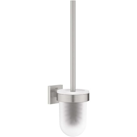 Grohe QuickFix Start Cube - Wand-Toilettenbürste mit Halter, Glas/Supersteel 40977DC0