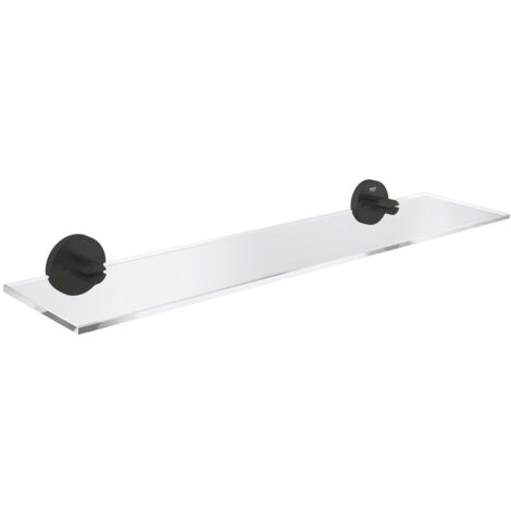 Grohe QuickFix Start - Étagère, longueur 53 mm, verre/noir mat 412022430