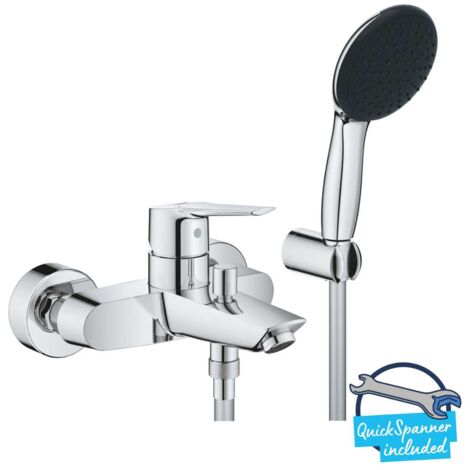 Grohe QuickFix Start - Miscelatore per vasca da bagno con accessori, cromo 25283002