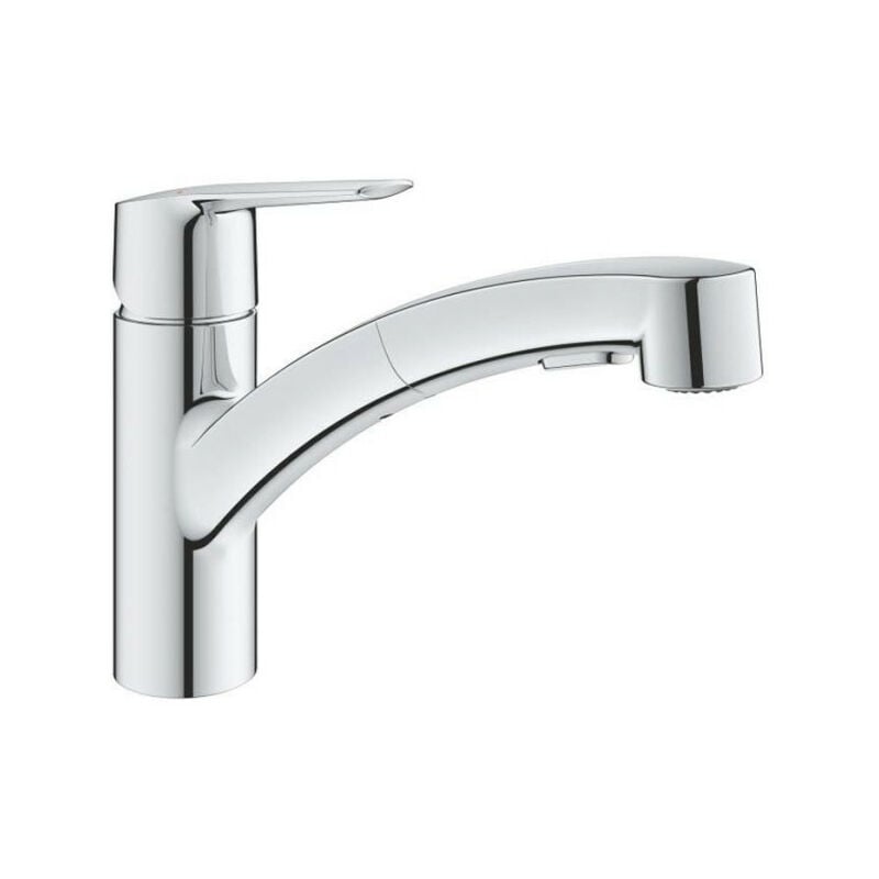 Quickfix Start Robinet de cuisine évier, douchette extractible, inverseur 2 jets, rotation 90°, 30531001 - Grohe