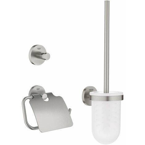 Grohe QuickFix Start - Set accessori per WC 3 in 1, supersteel 41204DC0