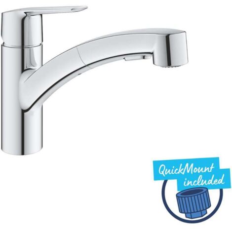 Grohe QuickFix Start - Spültischarmatur mit herausziehbarer Brause, Chrom 1012410000