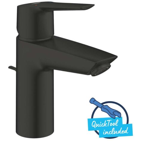 Grohe QuickFix Start - Waschtischarmatur mit Ablauf, schwarz matt 242092432