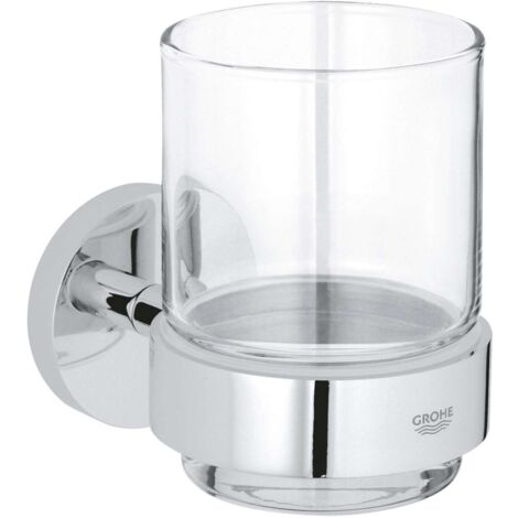 Grohe QuickFix Start - Zahnputzbecher mit Halter, Glas/Chrom 41194000
