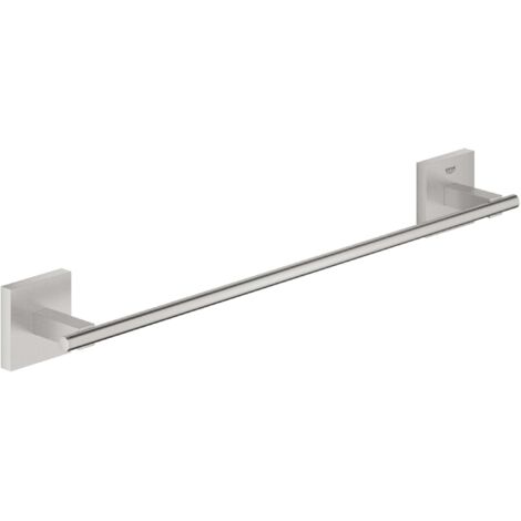 GROHE QUIICKFIX Start Cube, Porta asciugamani, Installazione con vite o con colla, Super Steel, 450mm, 40987DC0