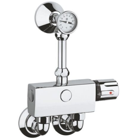 Grohe – Raccord coude 3/4' pour thermostat DN 20 – Finition StarLight – Résistant aux rayures – Compatible modèles 34361 et 34364