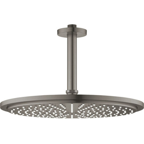 Grohe Rainshower Cosmopolitan - Douche de tête 310, bras de douche 14 cm, un jet, graphite foncé brossé 26067AL0