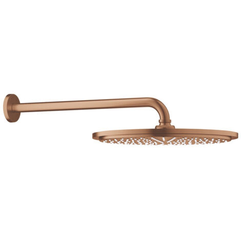 Grohe – Ensemble douche de tête 310 mm avec bras 380 mm – Débit 9,5 l/min – Technologie EcoJoy – Finition brossée Warm Sunset - 26066DL0