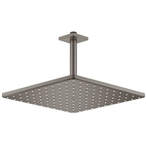Grohe Rainshower Mono 310 Cube Kopfbrauseset, Deckenauslass 142mm, Hard Graphite gebürstet, 1 Strahlart, 7,5l/min
