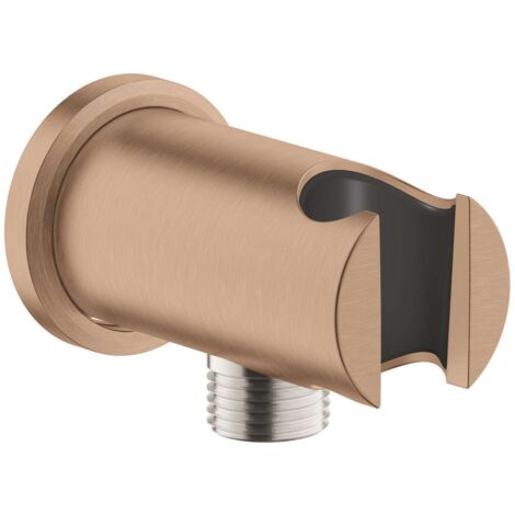 Grohe Rainshower - Presa d'acqua da parete a gomito con supporto per doccino, spazzolato Warm Sunset 26658DL0