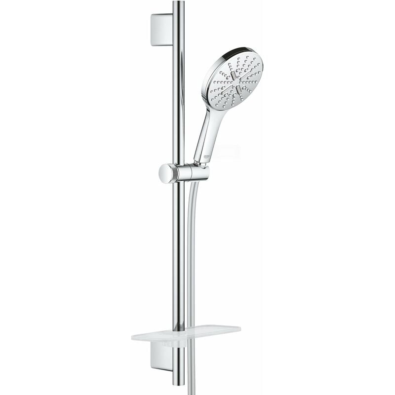 Grohe - Rainshower SmartActive - Set de douche de tête 130 9,5 l/min, 3 jets, barre 60 cm et flexible, chrome 26575000