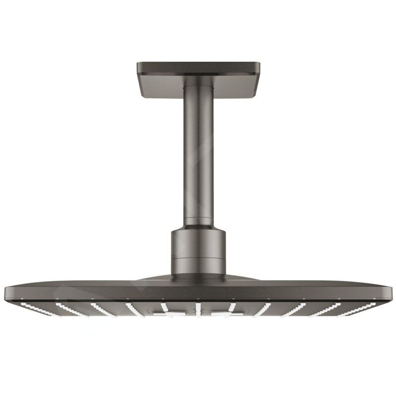 Rainshower Smartactive 310 Cube Set douche de tête 2 jets et bras plafonnier 142mm, Hard Graphite brossé (26481AL0) - Grohe