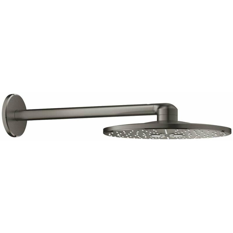 Grohe - Rainshower Smartactive 310 Set douche de tête 2 jets et bras 430mm, Hard Graphite brossé (26475AL0)