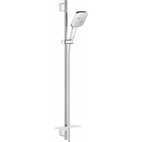 Grohe Rainshower SmartActive Cube - Set de douche de tête 130, 3 jets, barre 90 cm et flexible, chrome 26586000