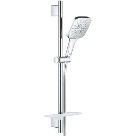 Grohe Rainshower SmartActive Cube - Set de douche de tête 130 6,8 l/min, 3 jets, barre 60 cm et flexible, chrome 26585000