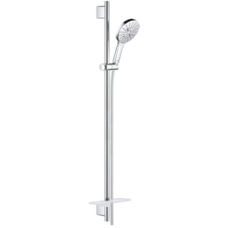 Grohe Rainshower SmartActive - Set de douche de tête 130 9,5 l/min, 3 jets, barre 90 cm et flexible, chrome 26548000