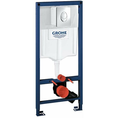 Grohe Rapid SL 2 in 1 Set per WC a Parete, 1, 13 m, 2 in 1 Set con piastra di azionamento Skate Air in Cromo, 38763001 [Vecchio Modello]