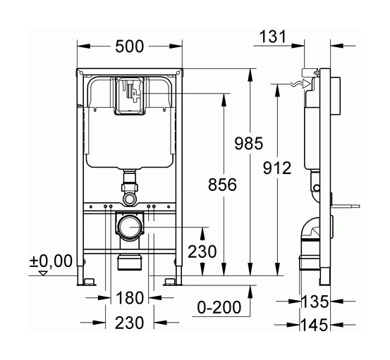 Grohe Rapid Sl Fur Wand Wc Mit Spulkasten 6 L Fur Eckmontage 1 00