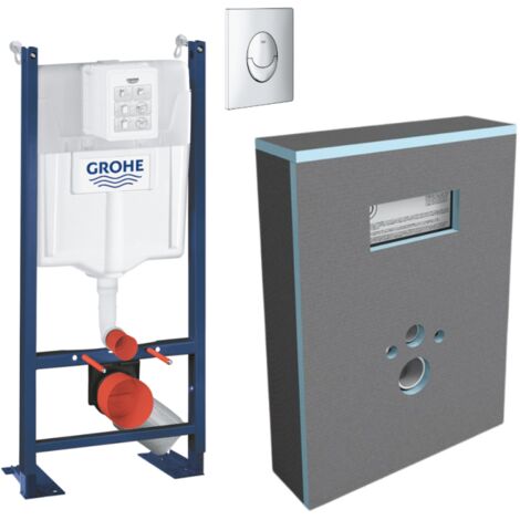 GROHE Rapid SL Project paquete de bastidor de soporte para inodoro + paneles de revestimiento de bastidor de soporte WEDI I-Board + placa