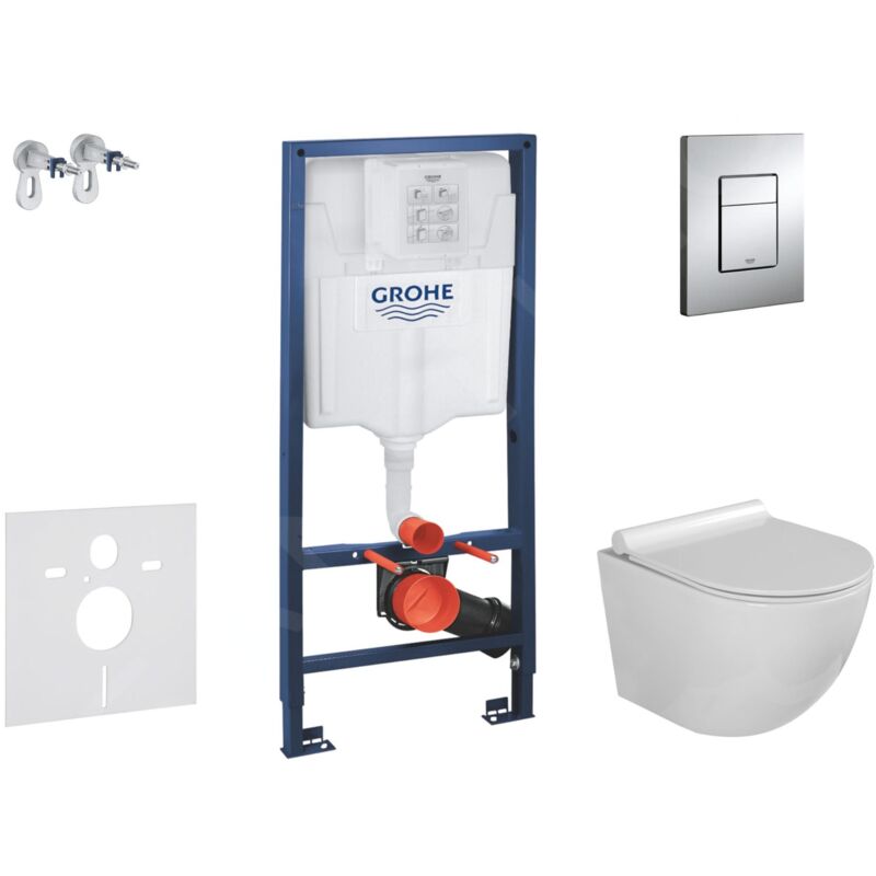 Rapid sl - Set de bâti-support, cuvette Gaia et abattant softclose, plaque de déclenchement Skate Cosmopolitan, chrome SANI11BA1103 - Grohe