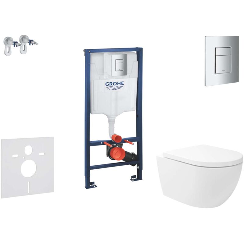 Rapid sl - Set de bâti-support, cuvette Oudee Vortex et abattant softclose, plaque de déclenchement Skate Cosmopolitan, chrome SANI11BA3107 - Grohe