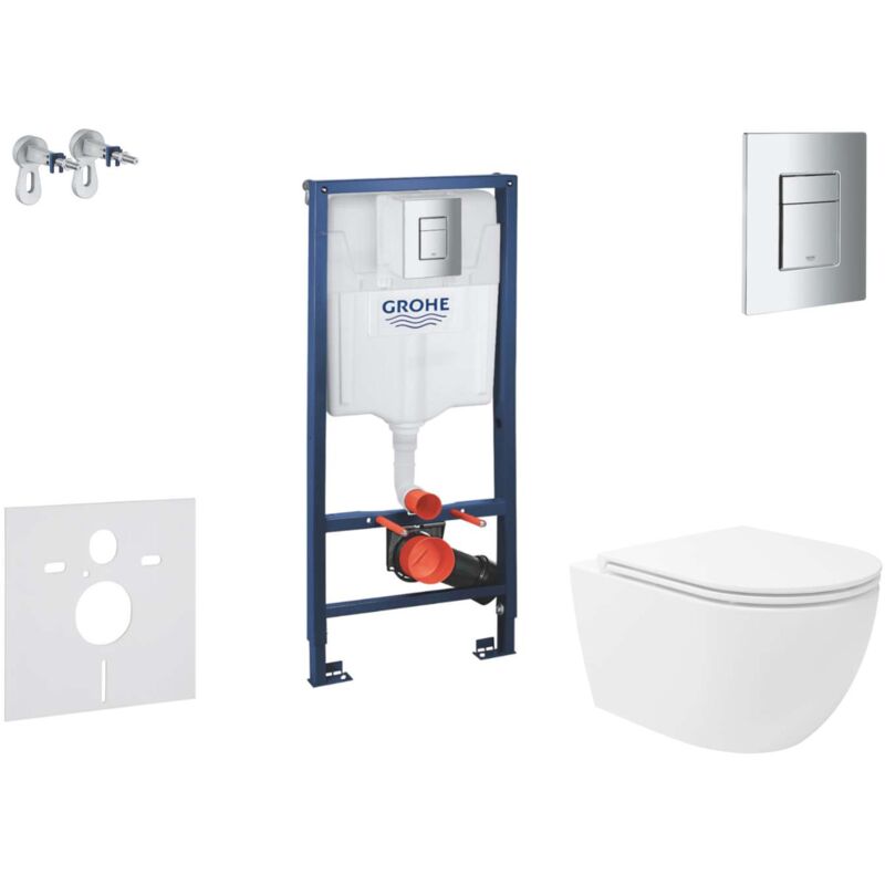 Grohe - Rapid sl - Set de bâti-support, cuvette Oudee Vortex et abattant softclose, plaque de déclenchement Skate Cosmopolitan, chrome SANI11BA3109
