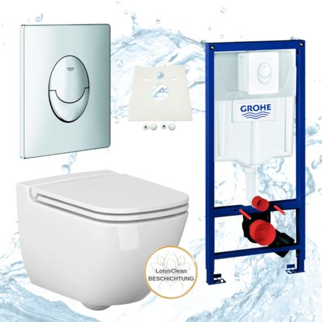 Grohe Rapid SL Vorwandelement Ference WC spülrandlos Komplettset Drücker chrom
