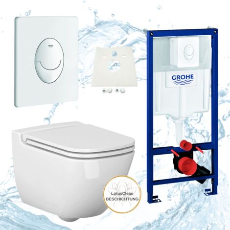 Grohe Rapid SL Vorwandelement Ference WC spülrandlos Komplettset Drücker weiß