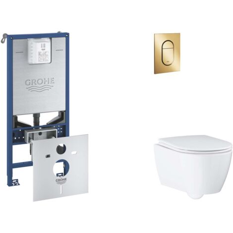 Grohe Rapid SLX - Set bâti-support, cuvette, abattant SoftClose, plaque de déclenchement Arena Cosmopolitan S, Cool Sunrise SANI11BB4120