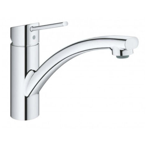 Grohe – Robinet de cuisine monocommande chromé – Bec pivotant 140° – Hauteur sous bec 144mm – Installation monotrou facile