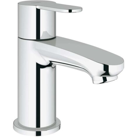 Grohe – Robinet de lave-mains chromé – Bec court 5,7 l/min avec technologie EcoJoy – Installation monotrou – 23039002