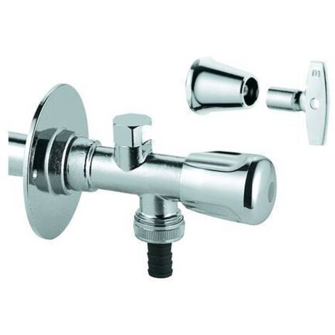 GROHE Robinet équerre Eurotec 41212 DN15 avec clé à douille chromé mat, 41212000