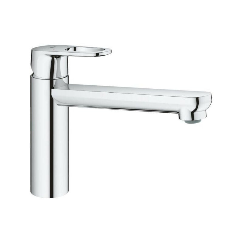 Grohe - Robinet évier de cuisine Start Flow, mitigeur monocommande avec mousseur économique d'eau, rotation 140°, chromé, 3169