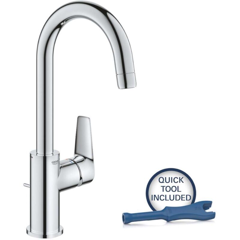 Mitigeur lavabo GROHE Quickfix Start Edge avec tirette et vidage taille L