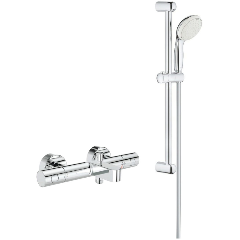 Grohe Robinet Thermostatique Bain Douche Cosmopolitan Avec Ensemble De Douche Complet 2 Jets 27598001 34441002