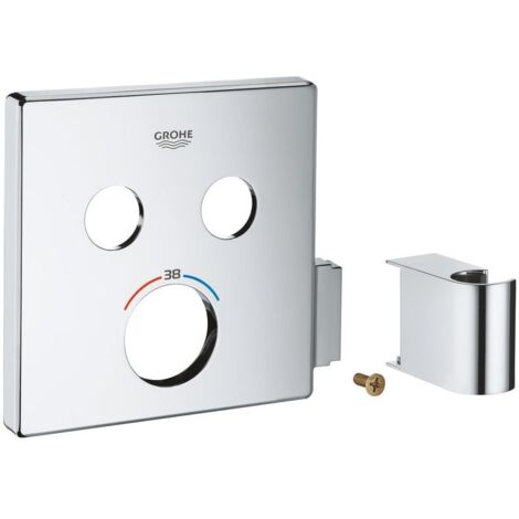 Grohe Rosette eckig für SmartControl, Chrom für Thermostate mit 2 Absperrventil