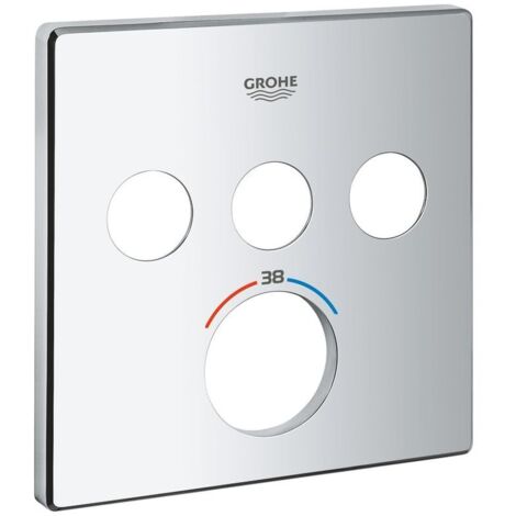 Grohe Rosette für SmartControl Unterputz-Thermostat eckig Chrom, mit 3 Absperrventile