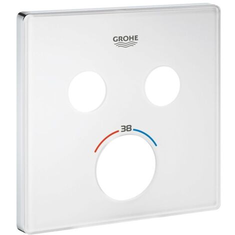 Grohe Rosette für SmartControl Unterputz-Thermostat eckig Moon White, mit 2 Absperrventile