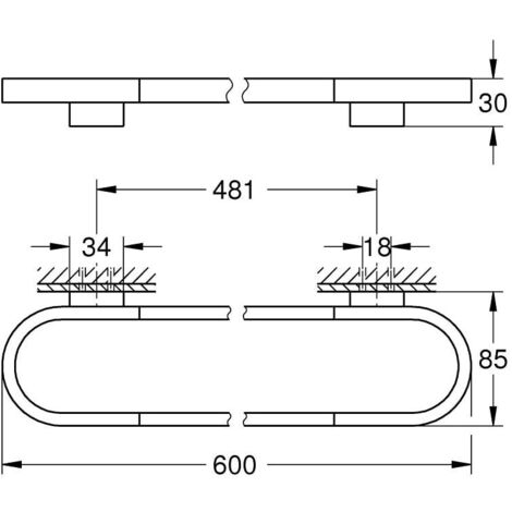 Grohe Selection - Handtuchhalter, Hard Graphite gebürstet 41056AL0