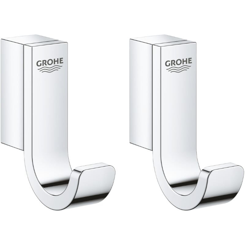 Grohe Sélection Lot de 2 patères murales fixations invisibles, chrome (41039000-Duo)