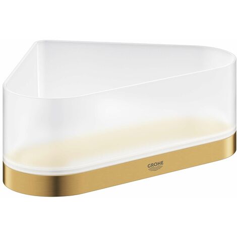 Grohe Selection - Vaschetta per doccia con supporto, ad angolo, vetro/Cool Sunrise spazzolato 41038GN0