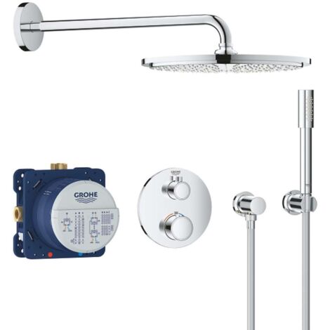 Grohe – Set de douche Rainshower Cosmopolitan 310 – Mitigeur thermostatique encastré – Chrome – Débit 27 l/min – 34731000