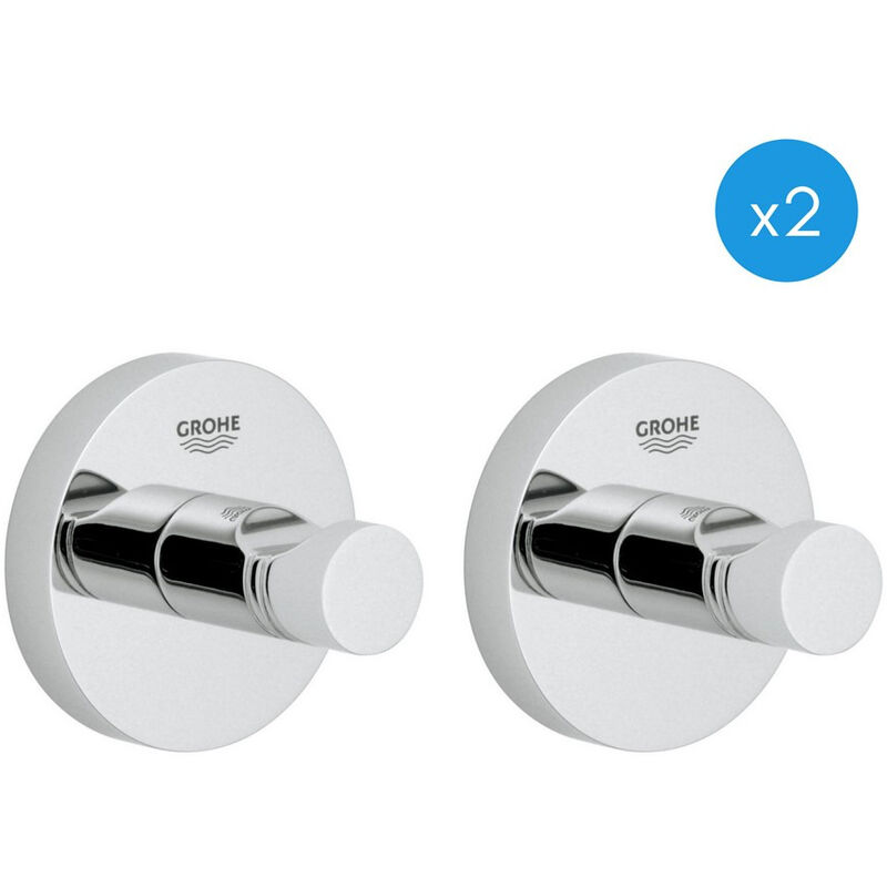 Set of 2 wall hooks, invisible fixing (40364001) - Grohe