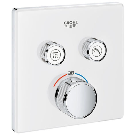GROHE Smartcontrol Partie de finition pour robinet de douche encastrable thermostatique avec inverseur 2 voies carré blanc - blanc