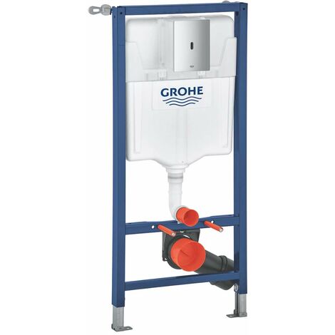 Grohe Solido - Bâti-support avec réservoir pour WC suspendu, chasse d’eau sans contact Tectron Bau E, chrome 39883000