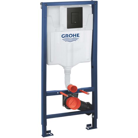 Grohe Solido - Bâti-support pour WC suspendu, plaque de déclenchement Even, noir mat 388112430