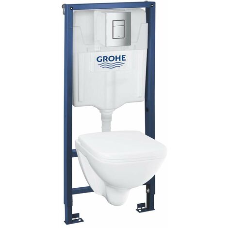 Grohe Solido - Set de bâti-support, cuvette et abattant softclose, plaque de déclenchement Even, chrome 39467000